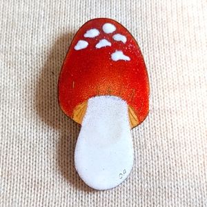 70s Vintage Mushroom Brooch